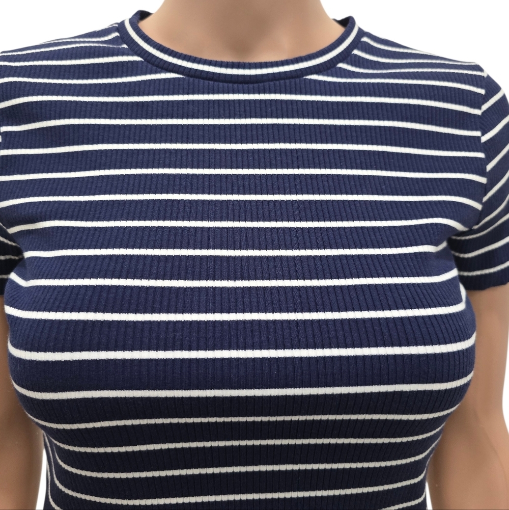 Polo Ralph Lauren Striped Rib-knit Cropped Striped Top Pullover - Picture 6 of 9